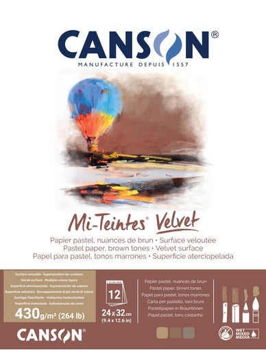 Canson Mi-Teintes Velvet 24x32 cm &ndash; Bruna nyanser