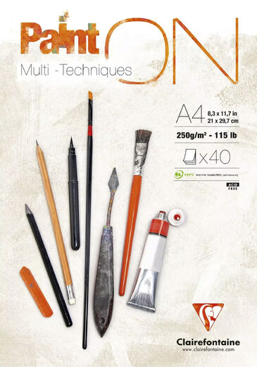 CLAIREFONTAINE PaintON PAD A4, 250G